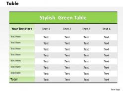 Table powerpoint template slide