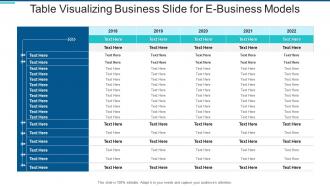 Table visualizing business slide for e business models infographic template