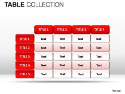 Tables collection powerpoint presentation slides