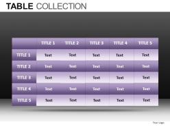 Tables collection powerpoint presentation slides db