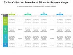Tables collection powerpoint slides for reverse merger infographic template