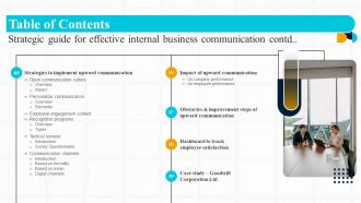 Tables Of Contents Strategic Guide For Effective Internal Business Communication Pre-designed Graphical