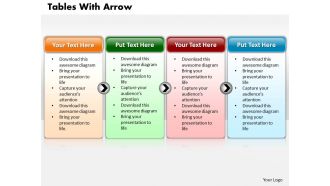 Tables with arrow power point template1