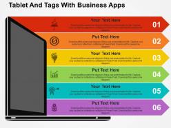 Tablet and tags with business apps flat powerpoint design