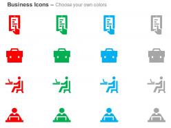 Tablet business man suitcase business deals ppt icons graphics