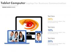 Tablet computer laptop for business communication powerpoint slides