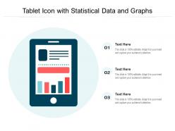 Tablet icon with statistical data and graphs