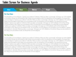 Tablet screen for business agenda flat powerpoint design