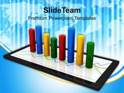 Tablet With A Bar Graph Powerpoint Templates PPT Themes And Graphics 0113