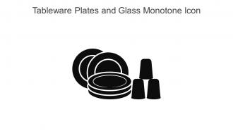 Tableware Plates And Glass Monotone Icon In Powerpoint Pptx Png And Editable Eps Format