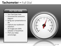 Tachometer full dial powerpoint presentation slides