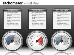 Tachometer full dial powerpoint presentation slides