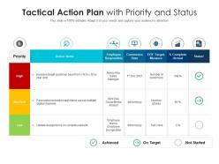 Tactical action plan with priority and status