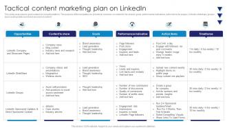 Tactical Content Marketing Linkedin Comprehensive Guide To Linkedln Marketing Campaign MKT SS
