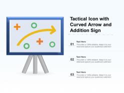 Tactical icon with curved arrow and addition sign