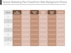 Tactical marketing plan powerpoint slide background picture