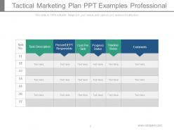 Tactical marketing plan ppt examples professional