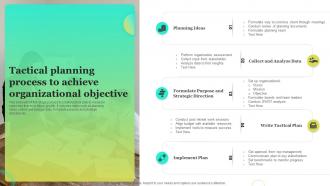 Tactical Planning Process To Achieve Organizational Objective