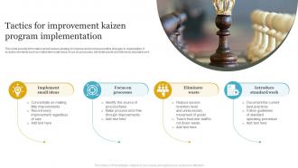 Tactics For Improvement Kaizen Program Implementation