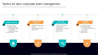 Tactics For Telco Corporate Event Management