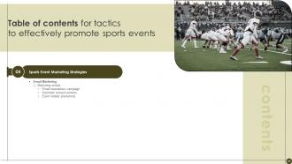 Tactics To Effectively Promote Sports Events Powerpoint Presentation Slides Strategy CD V Colorful Slides