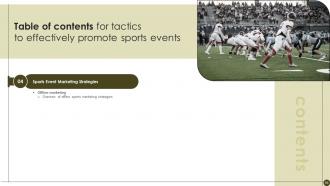 Tactics To Effectively Promote Sports Events Powerpoint Presentation Slides Strategy CD V Captivating Slides