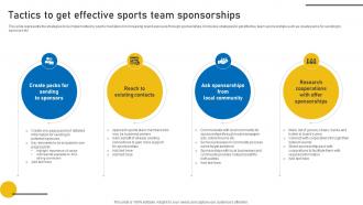 Tactics To Get Effective Sports Sports Event Marketing Plan Strategy SS V