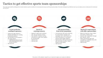 Tactics To Get Effective Sports Team Guide On Implementing Sports Marketing Strategy SS V