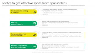 Tactics To Get Effective Sports Team Sponsorships Sports Event Marketing Strategy SS V