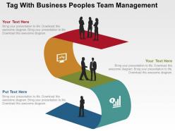 Tag With Business Peoples Team Management Flat Powerpoint Design