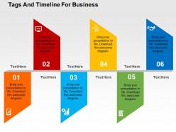 Tags and timeline for business flat powerpoint design