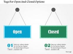 Tags for open and closed options flat powerpoint design