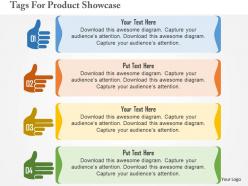 Tags for product showcase flat powerpoint design
