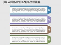 Tags with business apps and icons flat powerpoint design