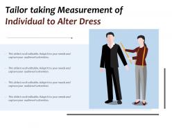 Tailor Taking Measurement Of Individual To Alter Dress