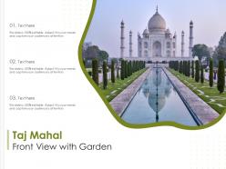 Taj mahal front view with garden