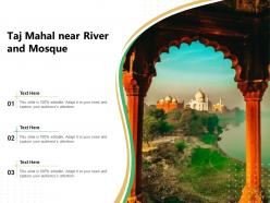 Taj Mahal River Pillars Mosque Tourists