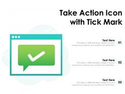 Take action icon with tick mark sign
