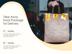 Take away food package for delivery infographic template