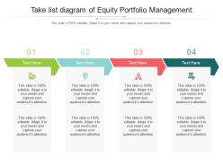Take list diagram of equity portfolio management infographic template