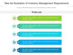 Take list illustration of inventory management requirements infographic template