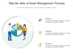 Take list slide of asset management process infographic template