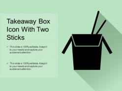 Takeaway box icon with two sticks