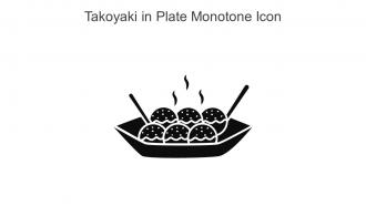 Takoyaki In Plate Monotone Icon In Powerpoint Pptx Png And Editable Eps Format