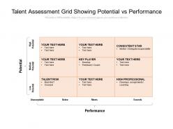 Talent assessment grid showing potential vs performance