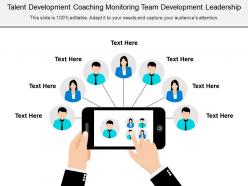 Talent development coaching monitoring team development leadership