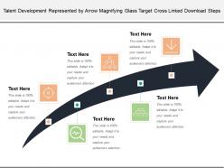Talent Development Represented By Arrow Magnifying Glass Target Cross Linked Download Steps
