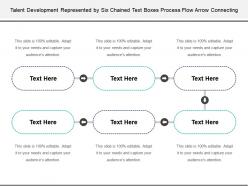 Talent Development Represented By Six Chained Text Boxes Process Flow Arrow Connecting
