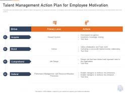 Talent management action plan for employee motivation ppt layouts layouts