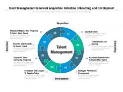 Talent management framework acquisition retention onboarding and development